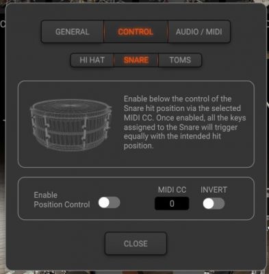 Control settings
